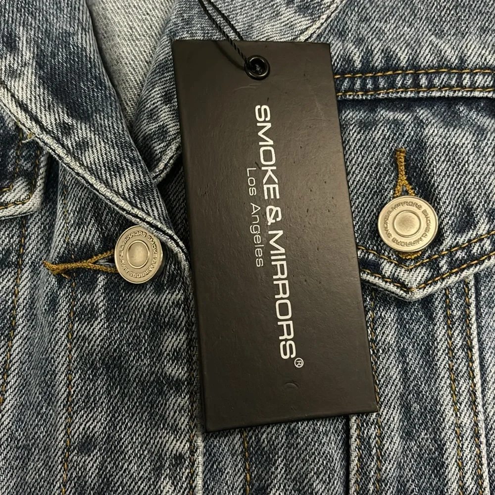 Smoke & Mirrors Los Angeles Denim Jean Maxi Dress Size Small - Picture 3 of 11